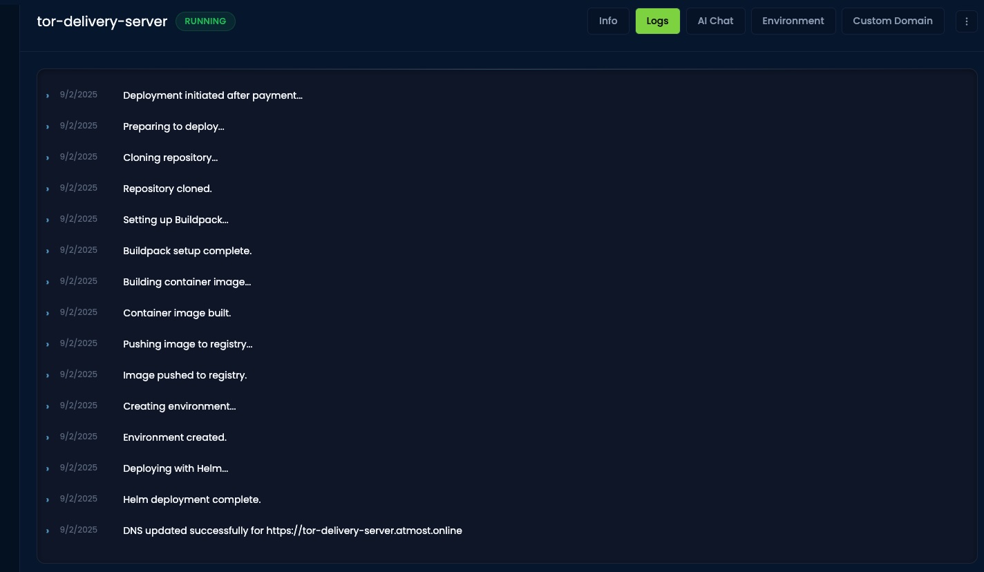 Application logs interface