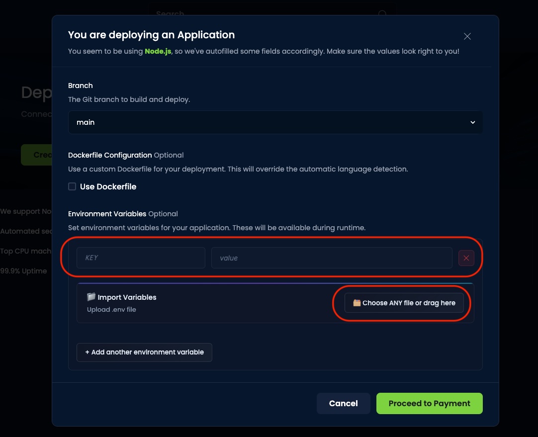 Environment Configuration
